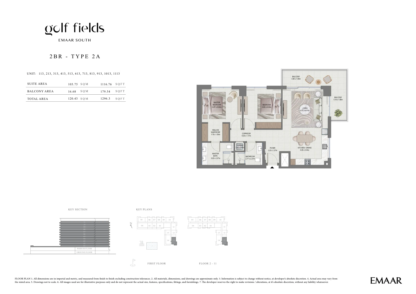 Floor plan for 2 BR – Type 2A
