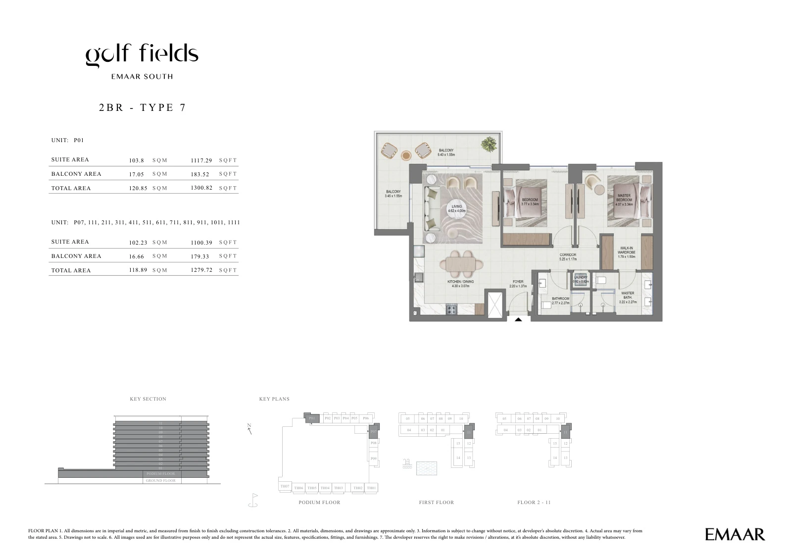 Floor plan for 2 BR – Type 7