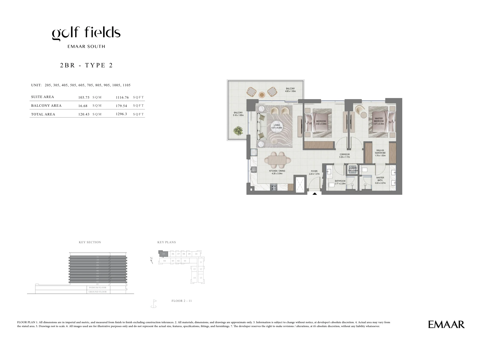 Floor plan for 2 BR – Type 2