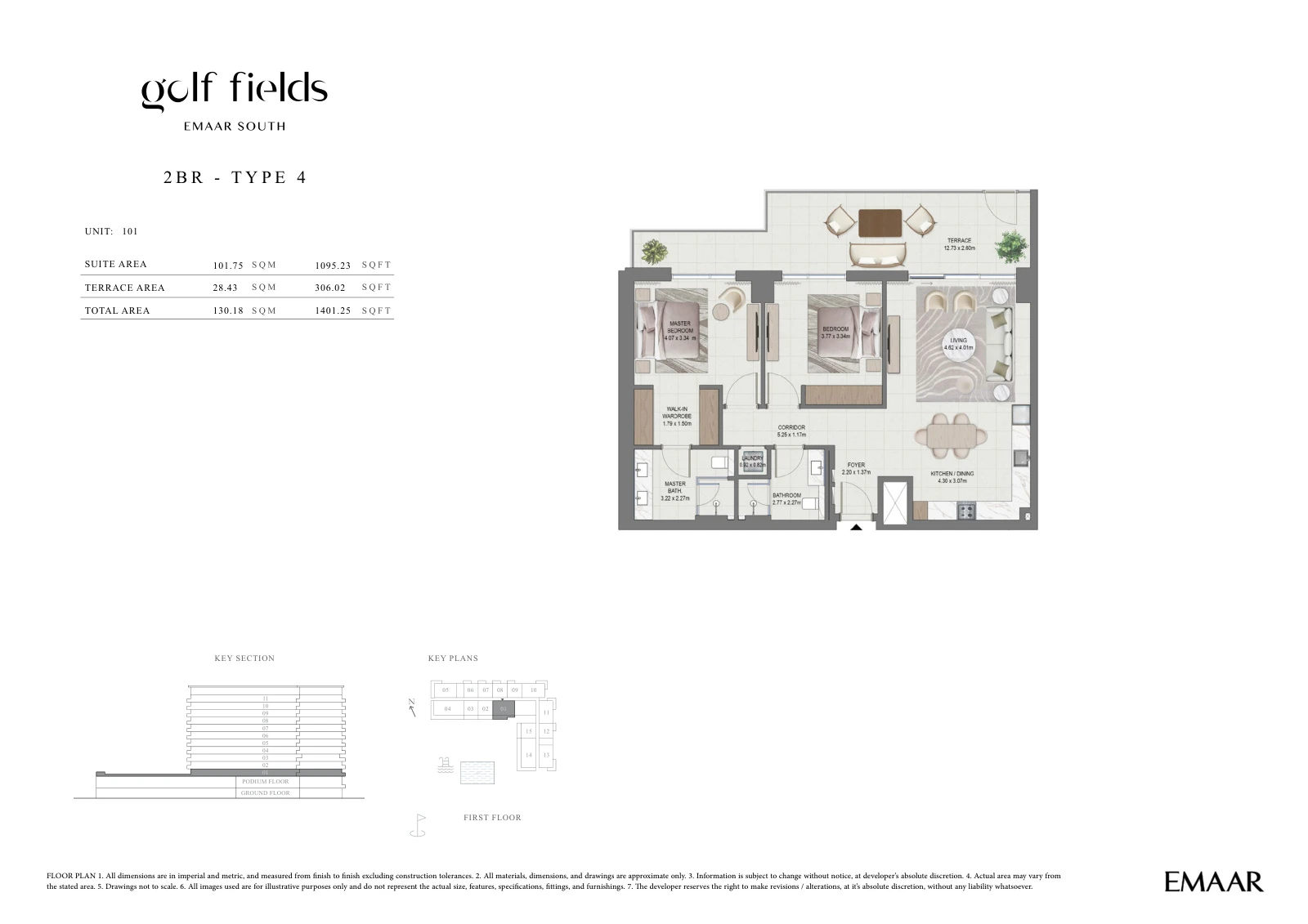 Floor plan for 2 BR – Type 4