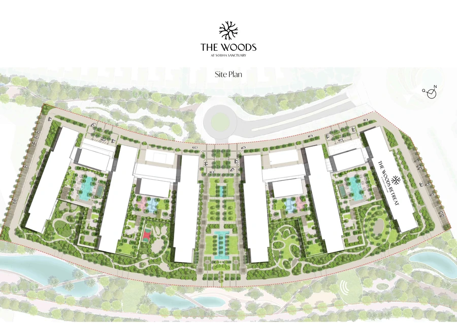 Site plan of The Woods at Sobha Sanctuary