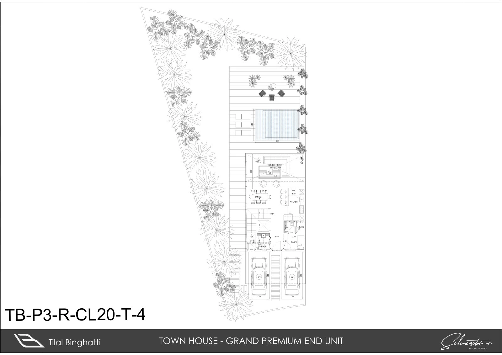 Floor plan for 5 Bed Townhouse – Grand Premium End Unit (CL20-T-4)