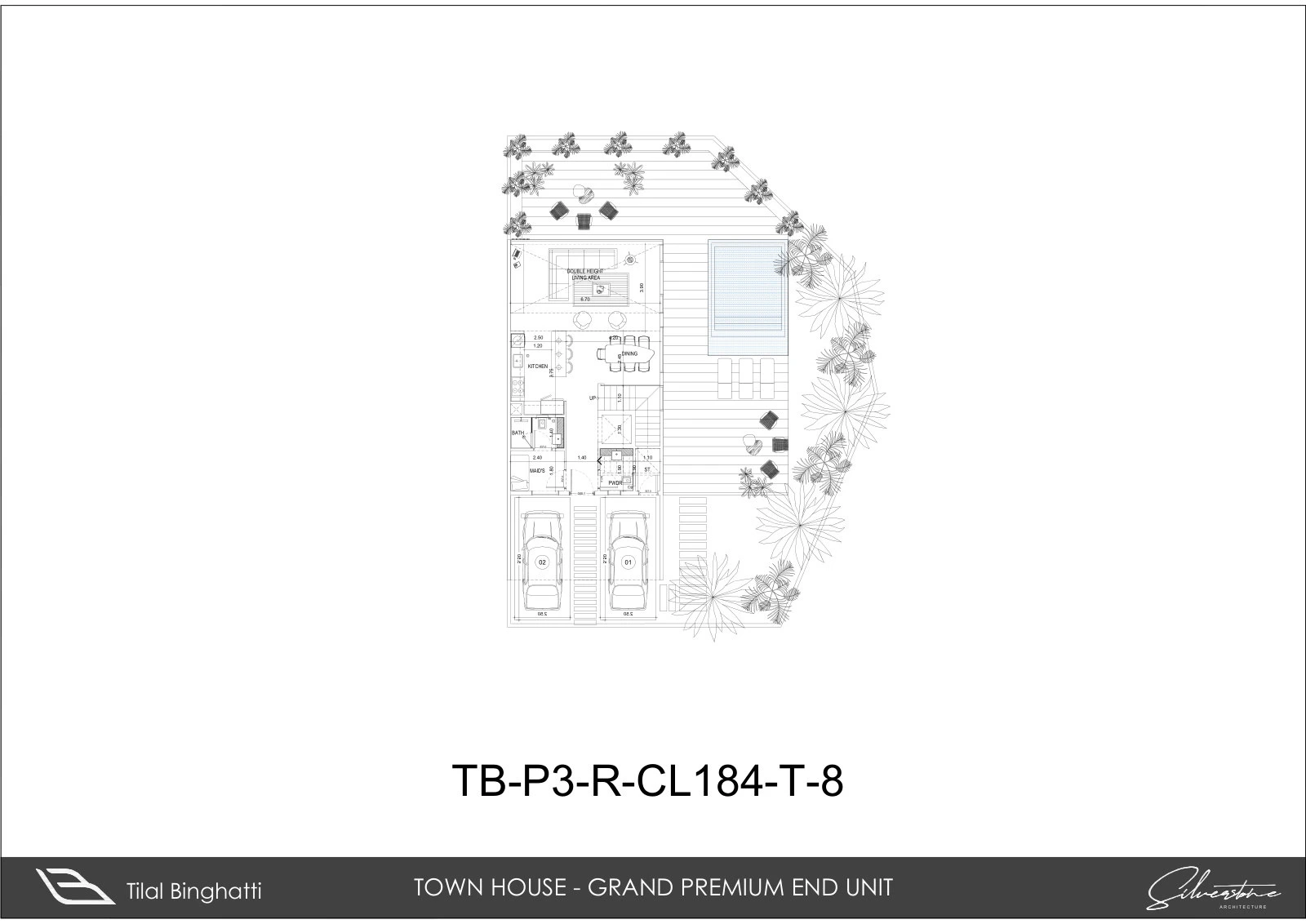 Floor plan for 5 Bed Townhouse – Grand Premium End Unit (CL184-T-8)