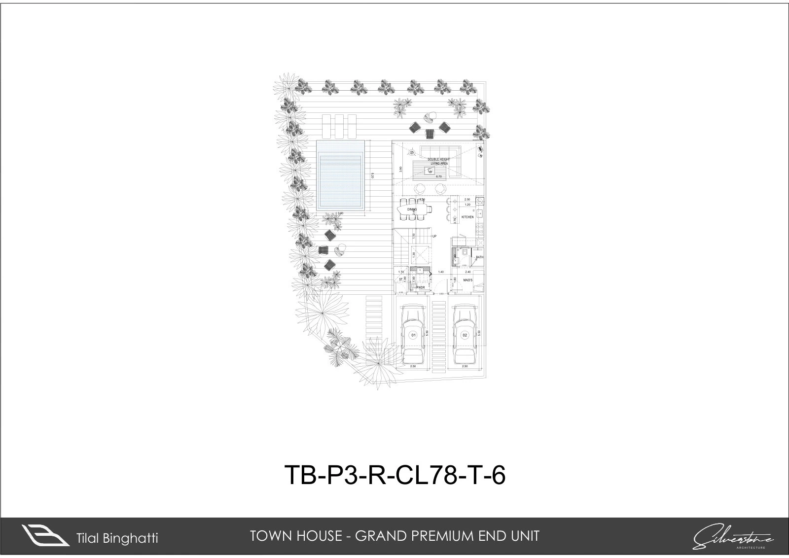 Floor plan for 5 Bed Townhouse – Grand Premium End Unit (CL78-T-6)