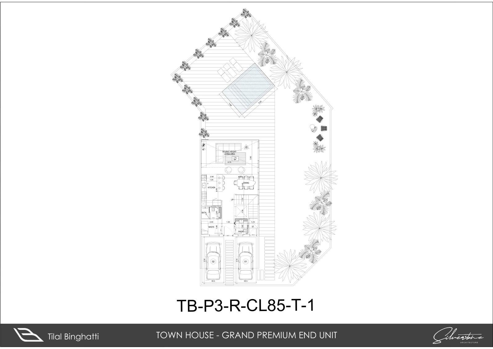 Floor plan for 5 Bed Townhouse – Grand Premium End Unit (CL85-T-1)