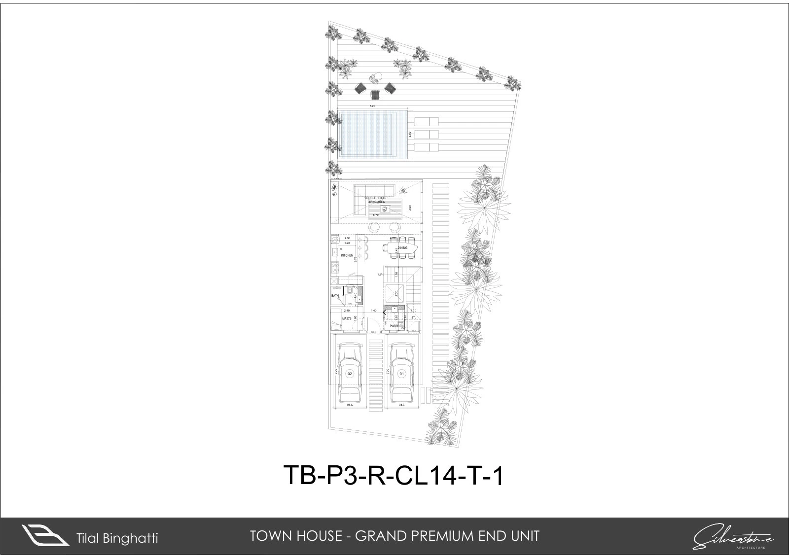 Floor plan for 5 Bed Townhouse – Grand Premium End Unit (CL14-T-1)