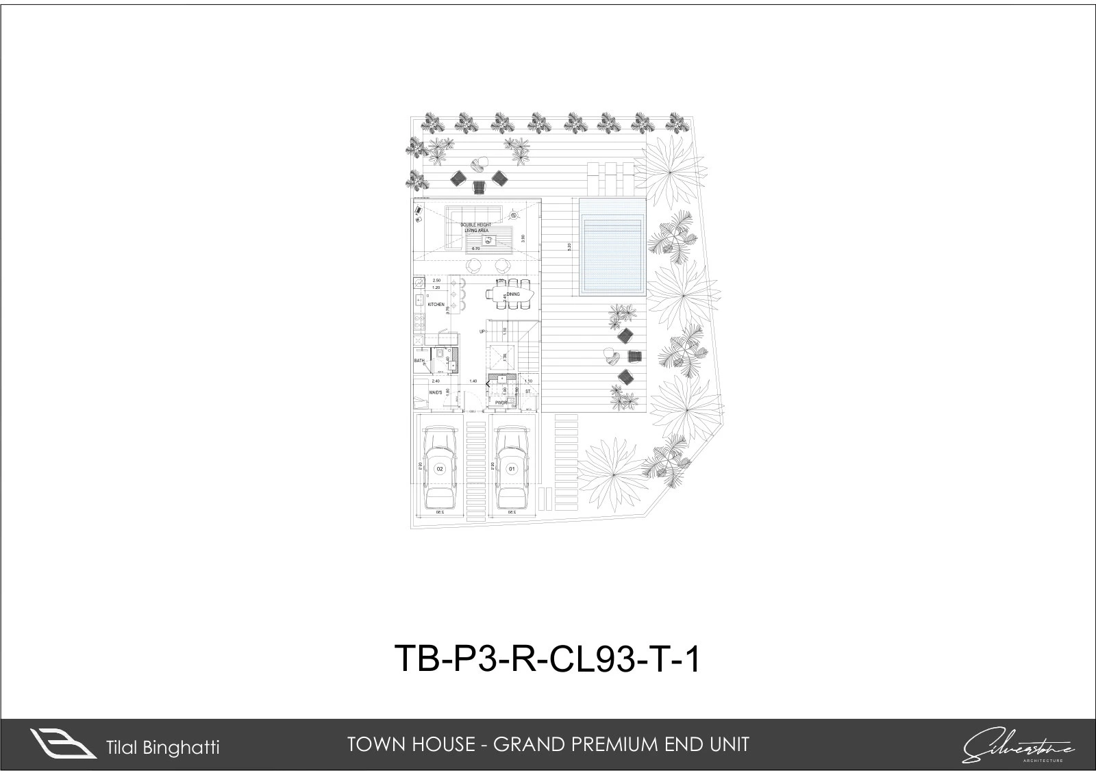 Floor plan for 5 Bed Townhouse – Grand Premium End Unit (CL93-T-1)