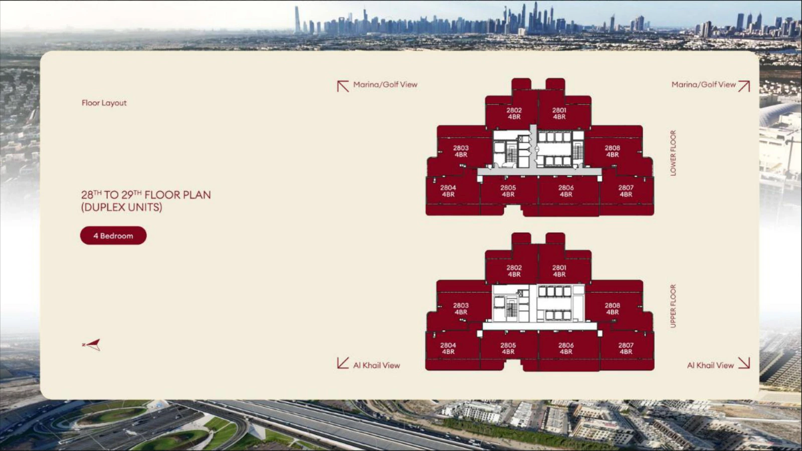 Floor plan for Penthouse (4 Bed Duplex)