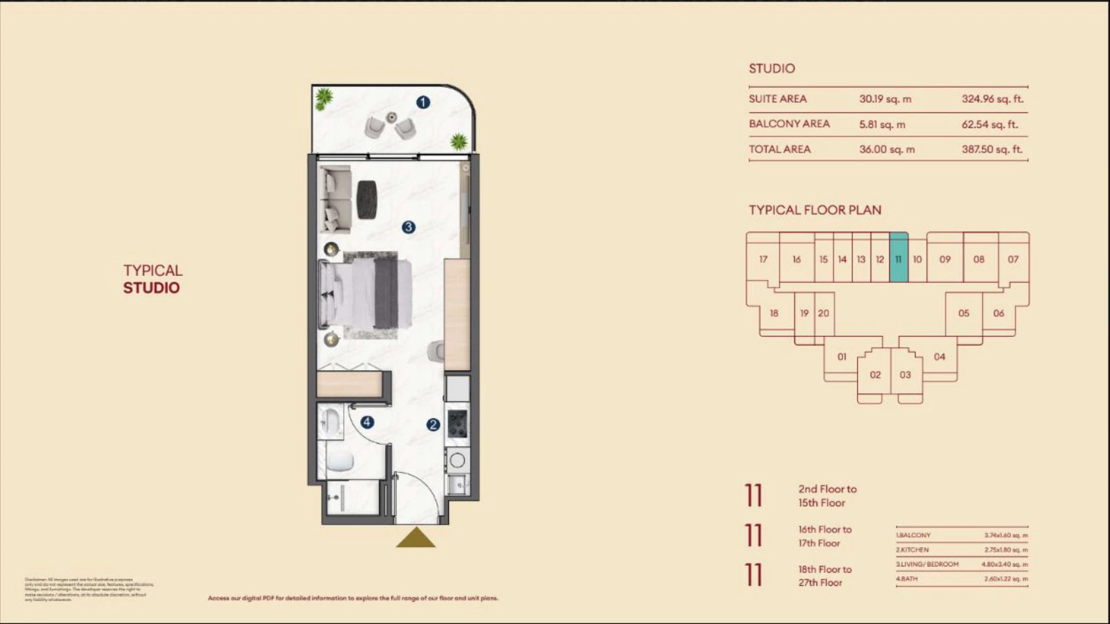 Floor plan for Studio