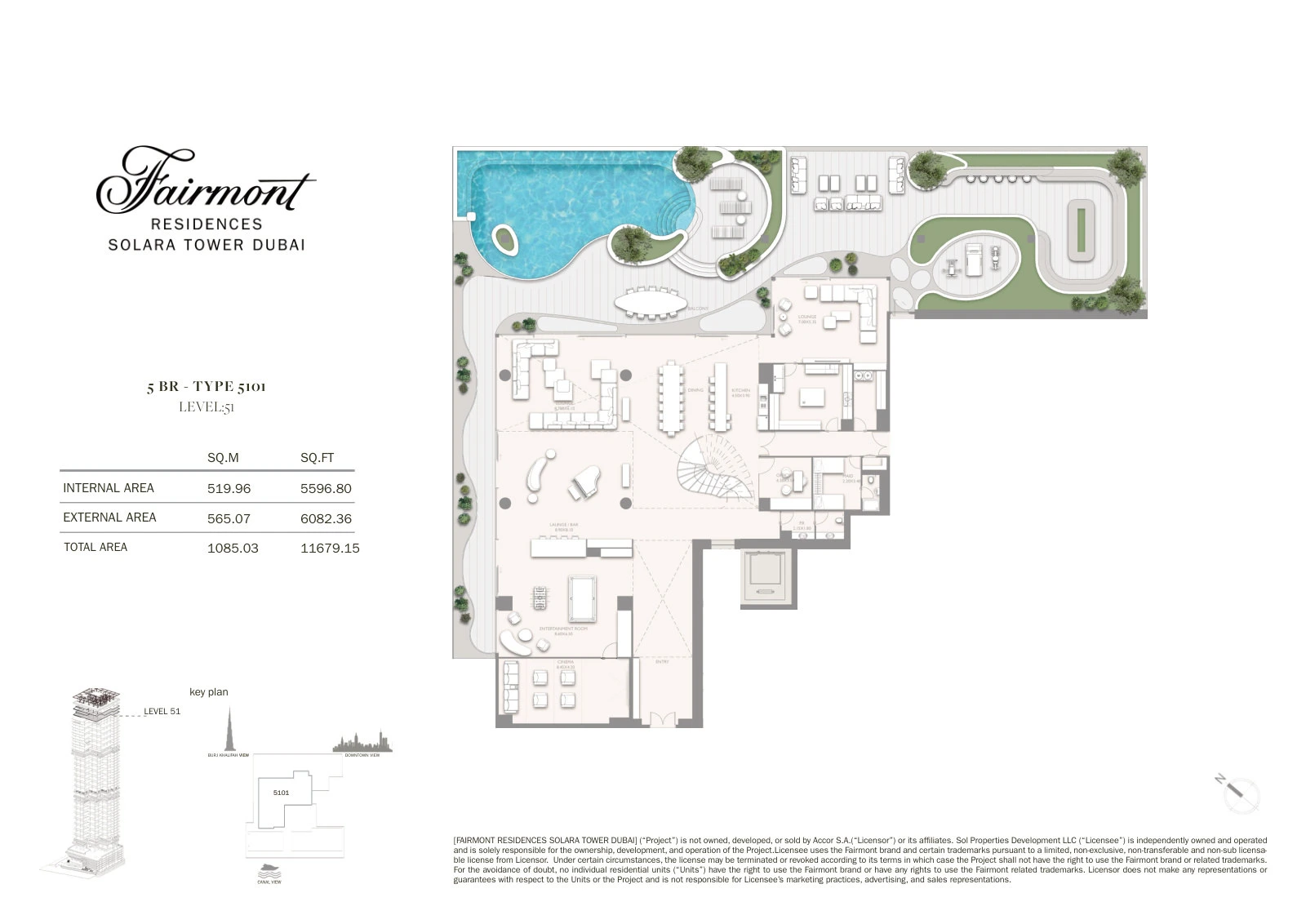 Floor plan for 5 Bedroom Duplex Penthouse