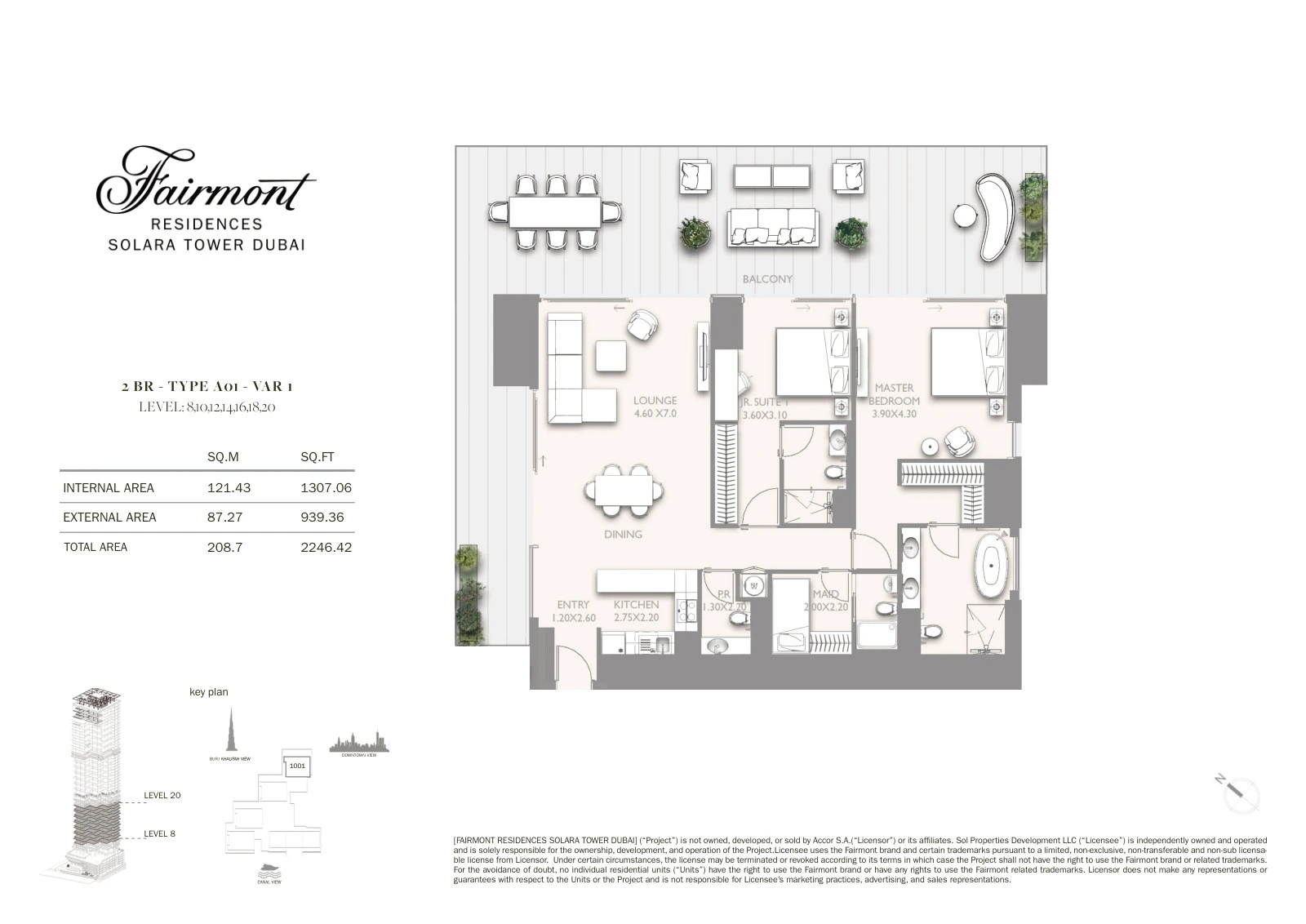 Floor plan for 2 Bedroom