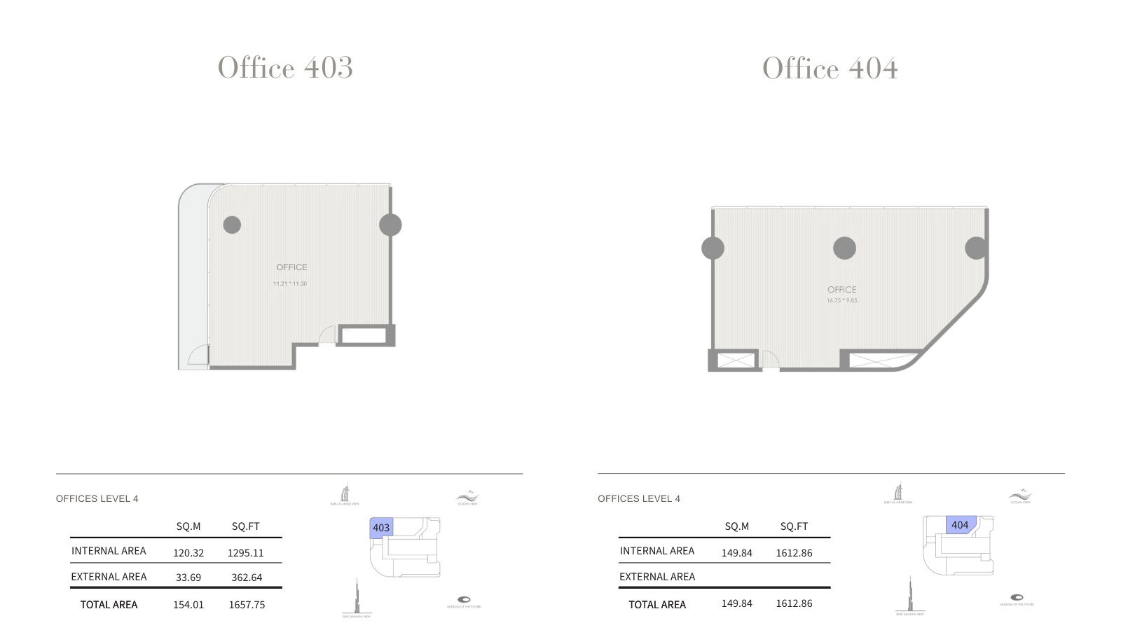 Floor plan for Office – Level 4 (403 & 404)