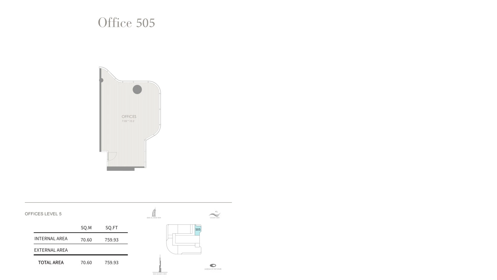 Floor plan for Office – Level 5 (505)