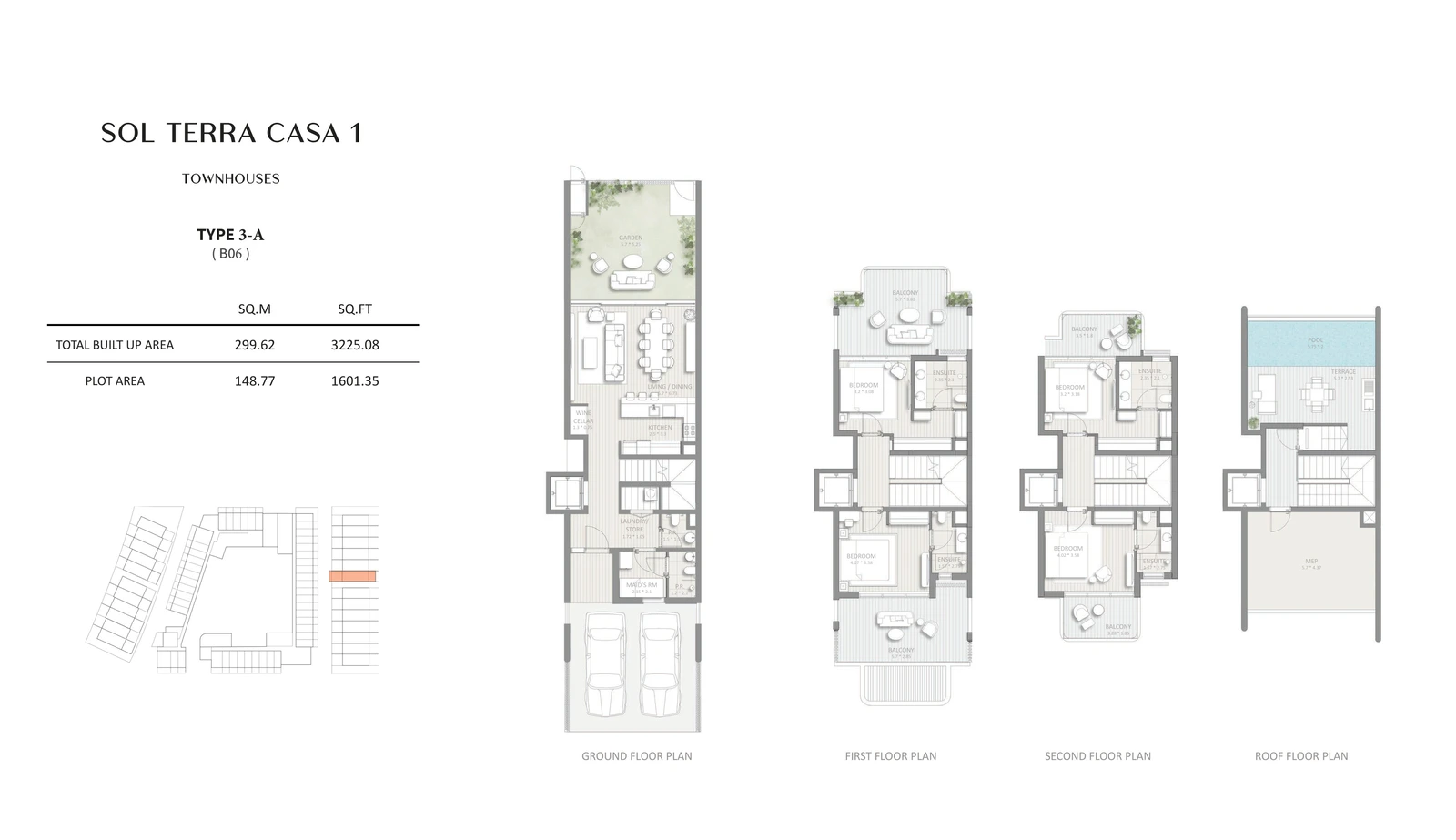 Floor plan for 4 Bedroom Townhouse - Type 3-A (B06)