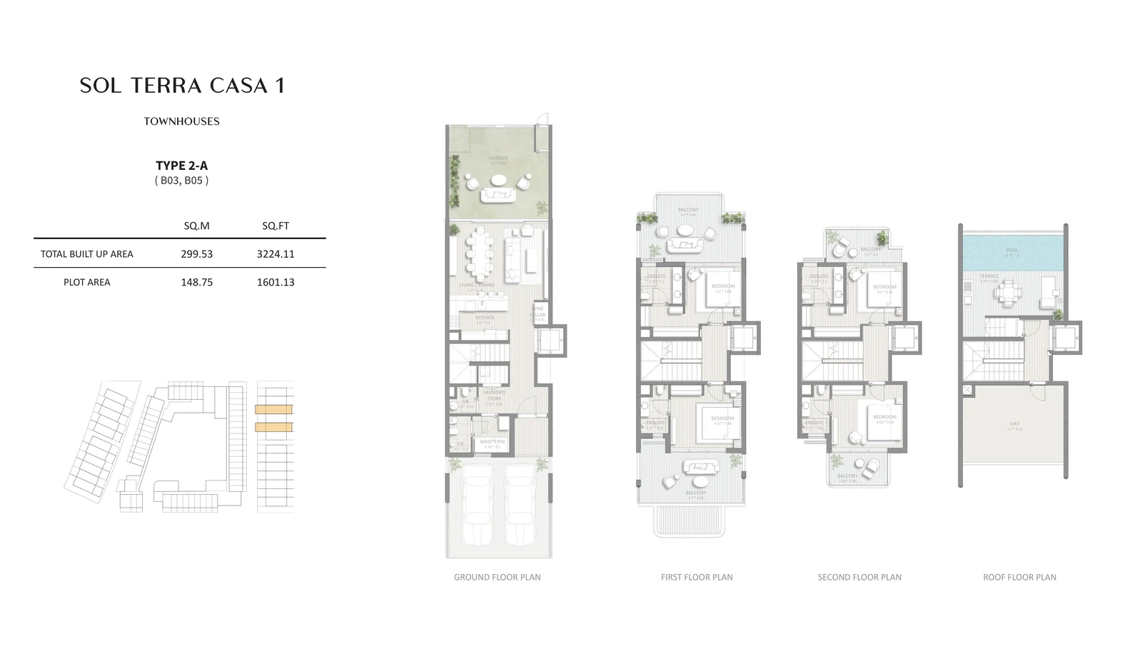 Floor plan for 4 Bedroom Townhouse - Type 2-A (B03, B05)