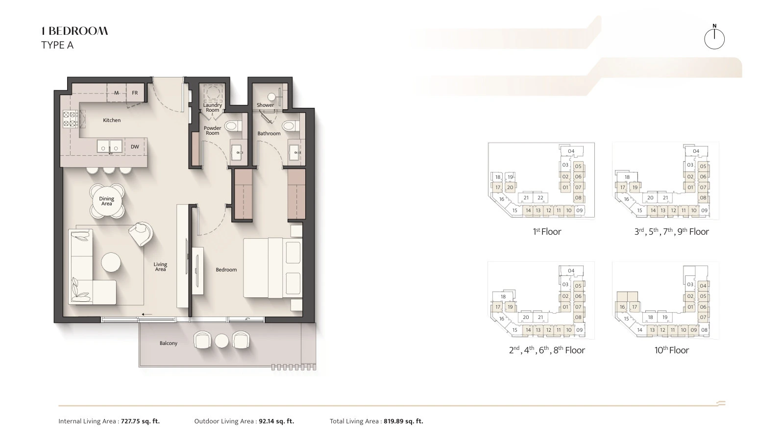 Floor plan for 1 Bedroom
