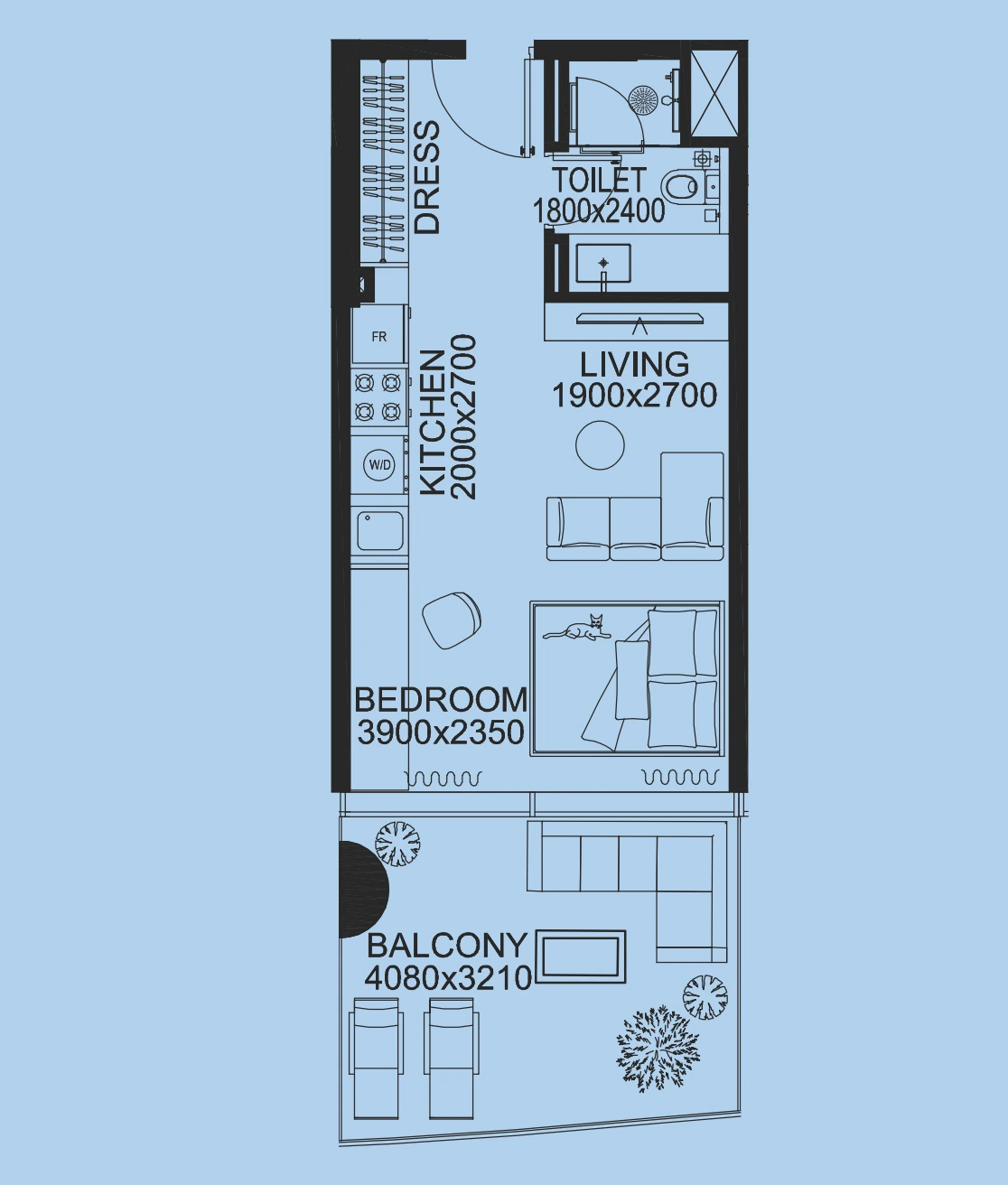 Floor plan for Suite (Studio)