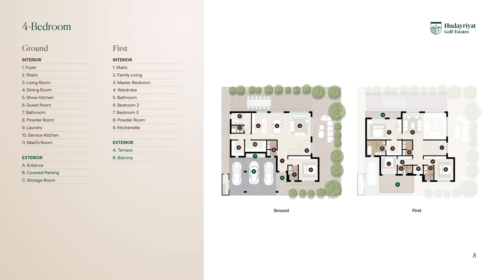 Floor plan for Par 4 Villa