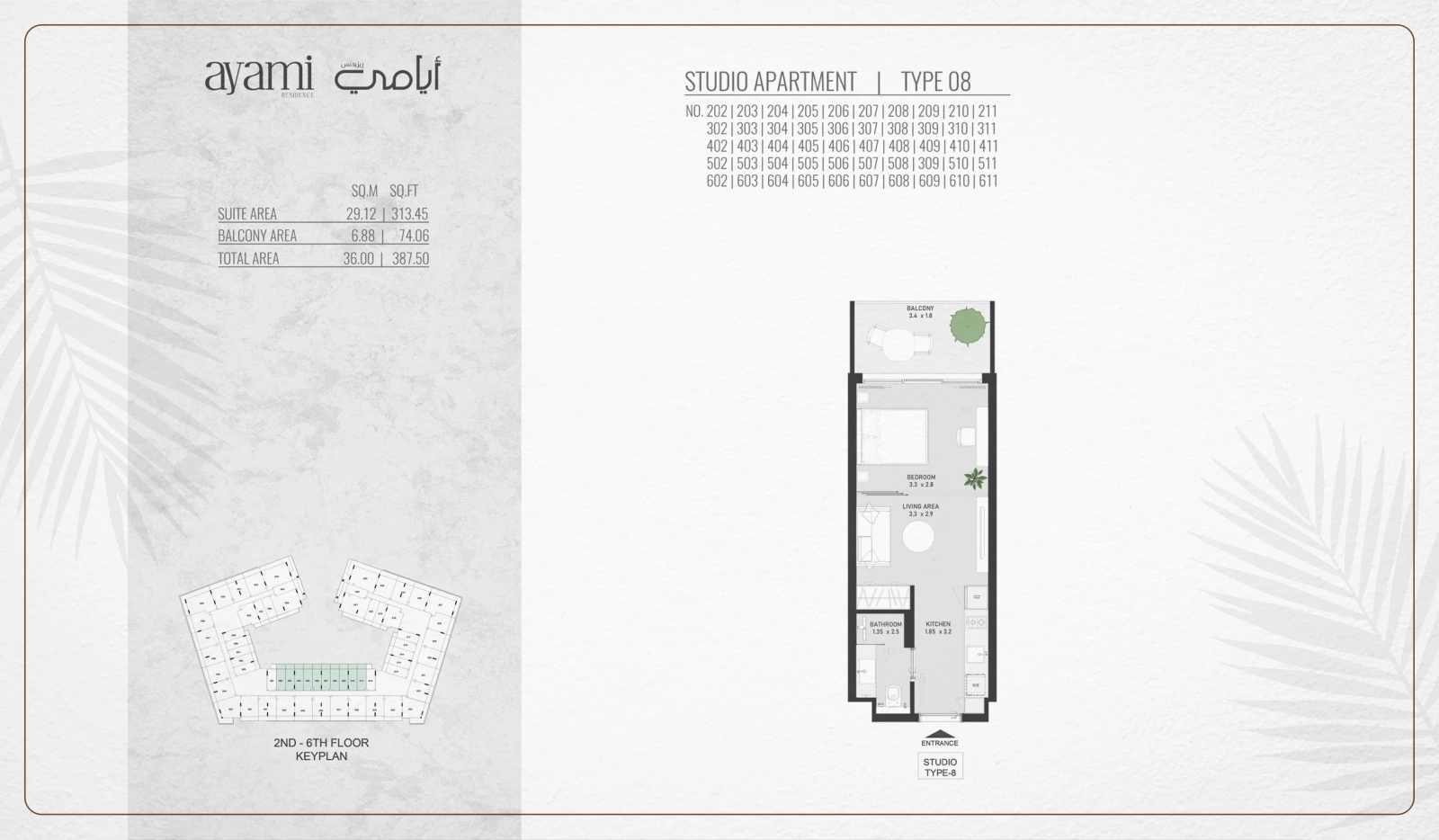 Floor plan for Studio - Type 08