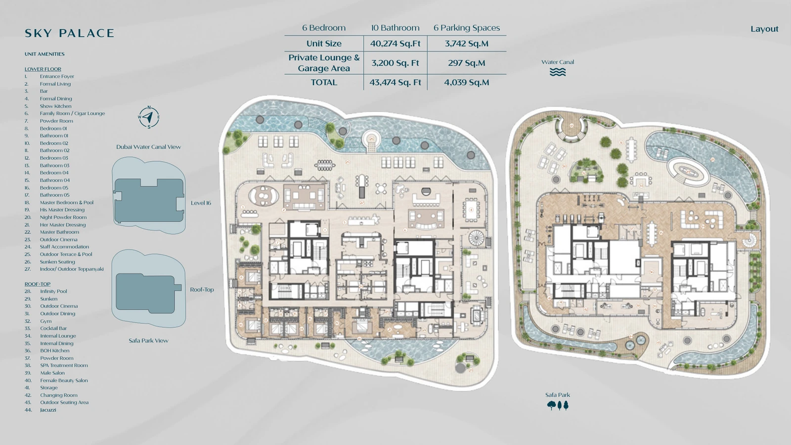 Floor plan for Sky Palace (6 Bedroom)