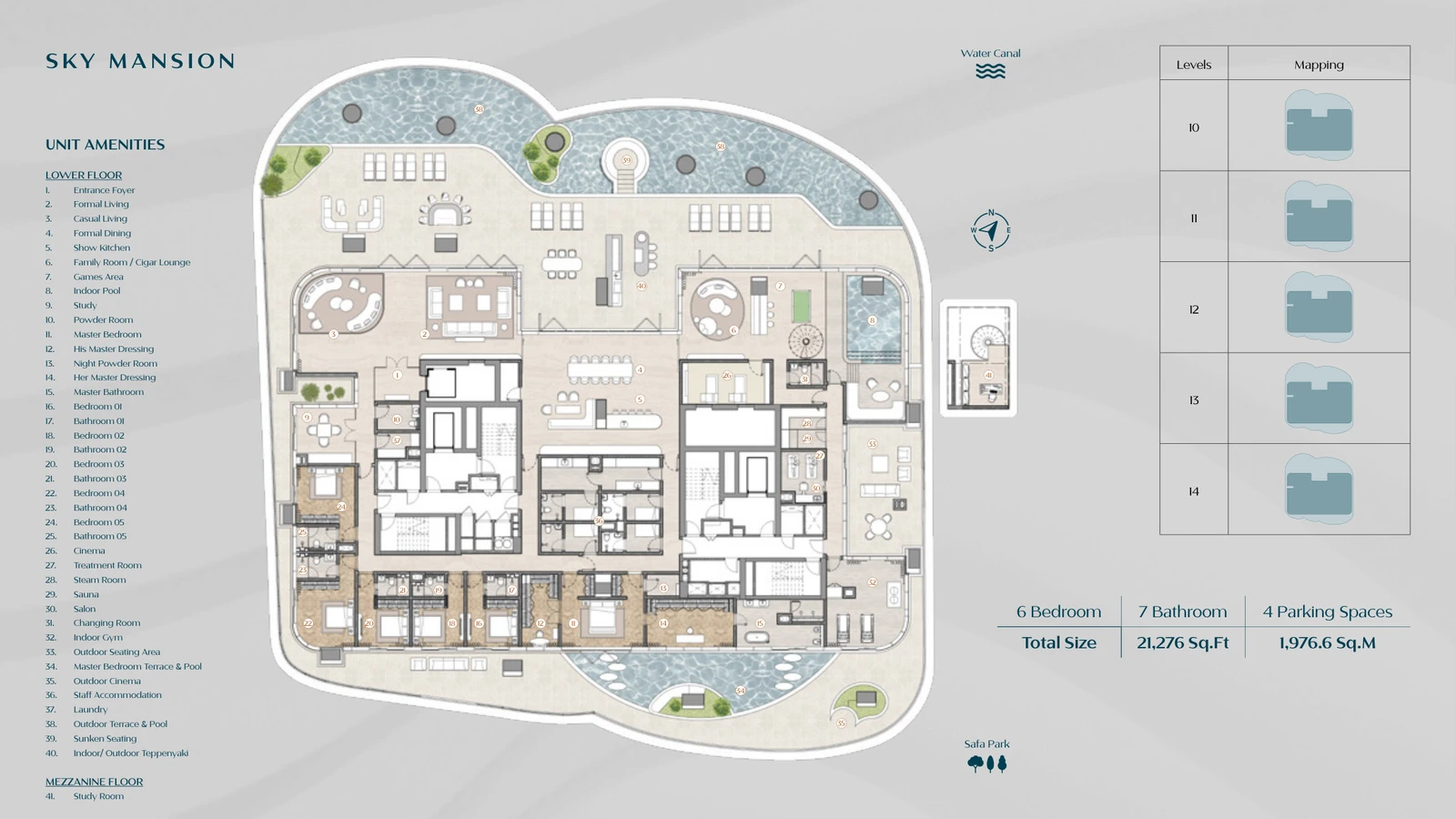Floor plan for Sky Mansion (6 Bedroom)