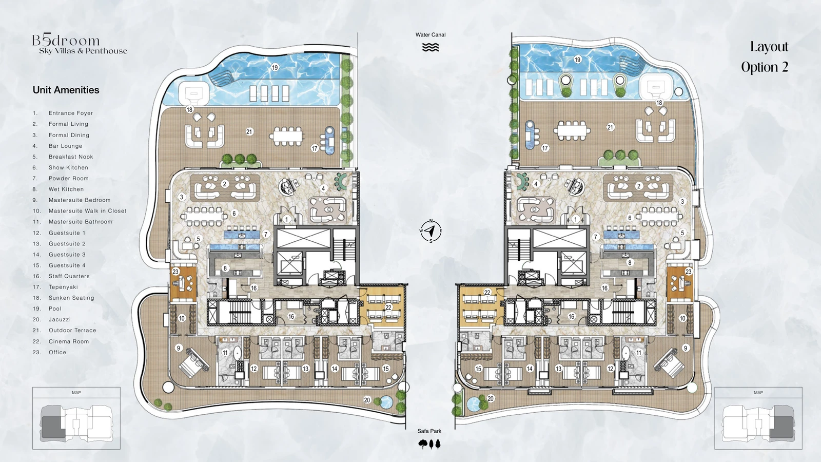 Floor plan for 5 Bedroom Sky Villa - Simplex Type C