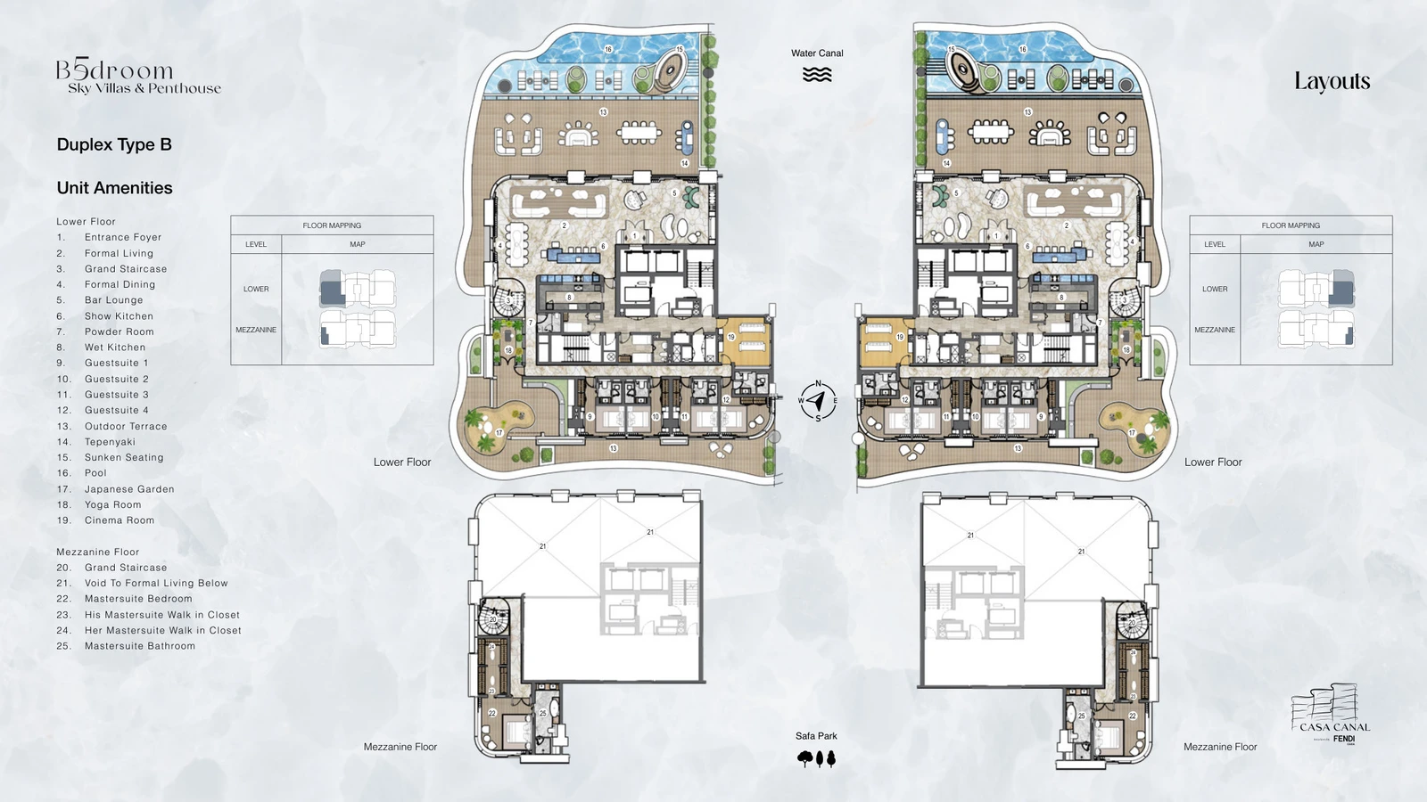 Floor plan for 5 Bedroom Sky Villa - Duplex Type B
