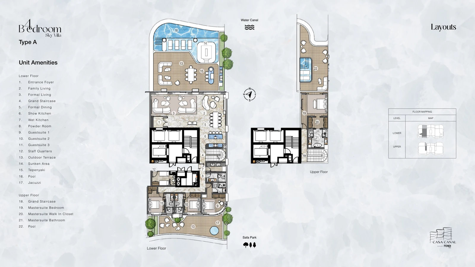 Floor plan for 4 Bedroom Sky Villa - Type A
