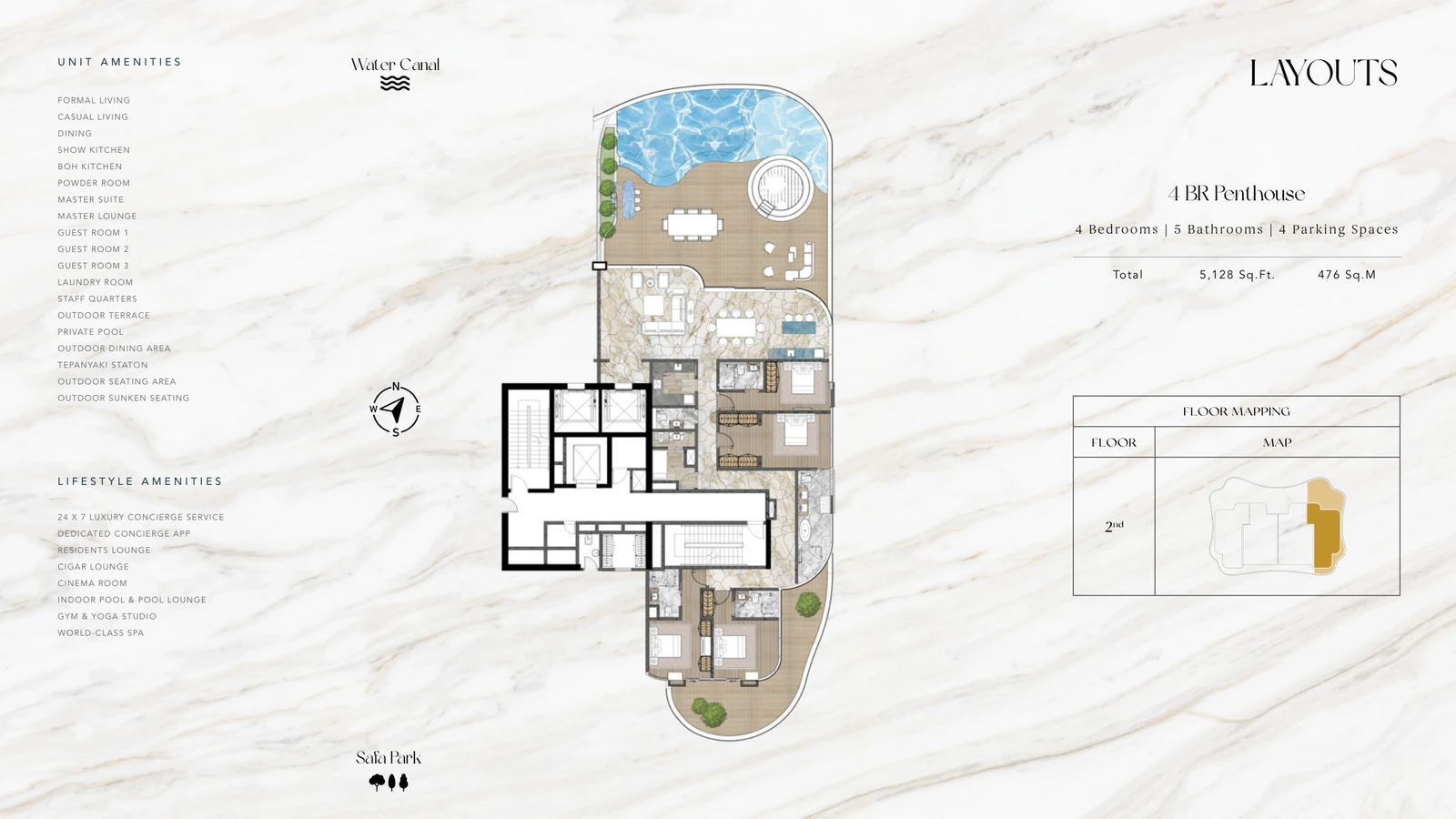 Floor plan for 4 Bedroom Penthouse