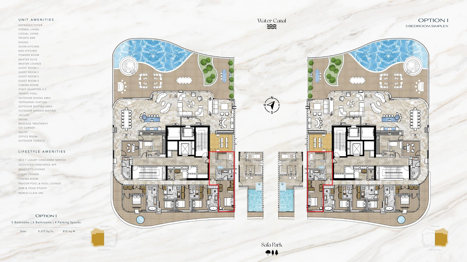 Floor plan for 5 Bedroom Sky Villa