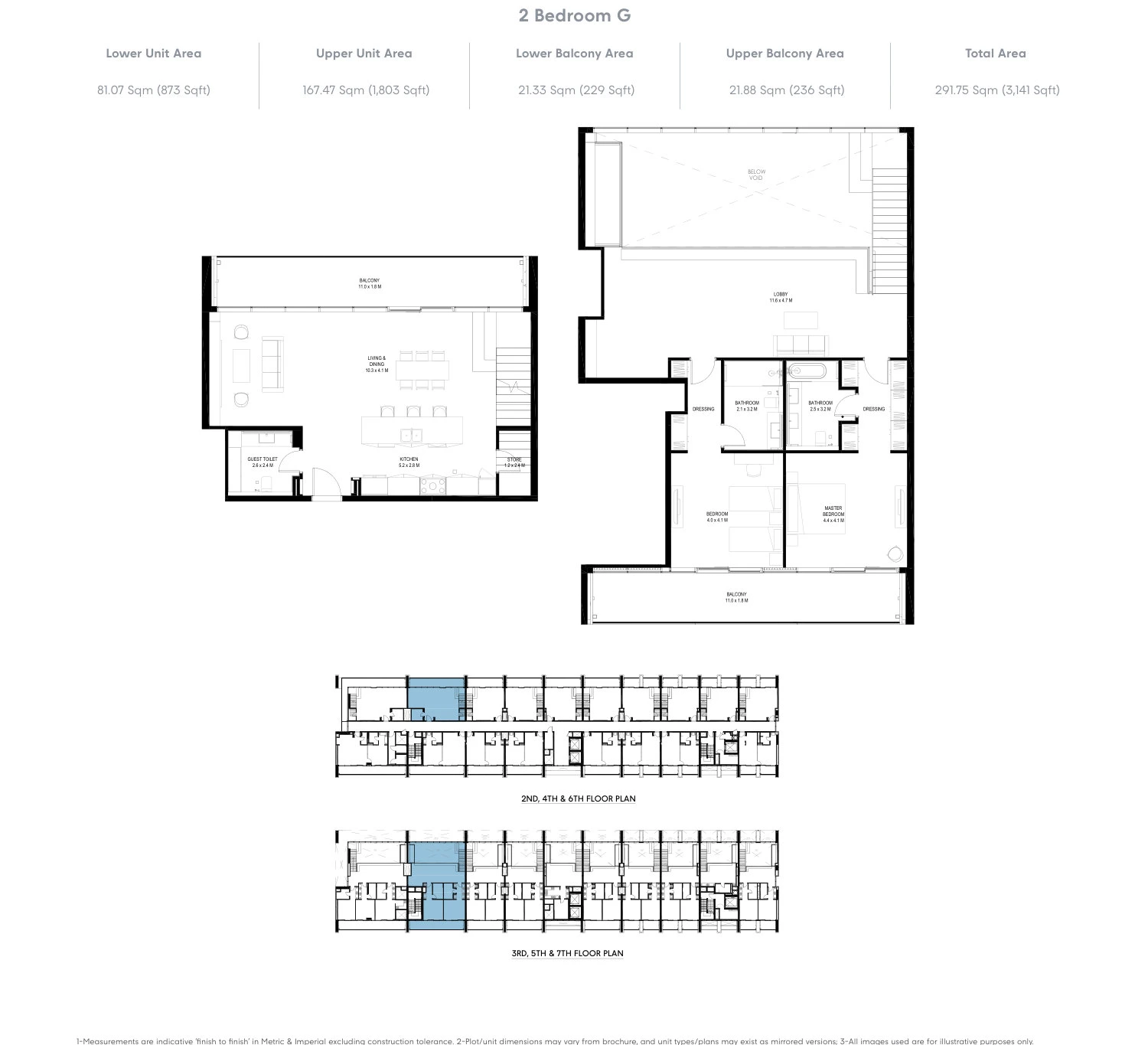 Floor plan for 2 Bedroom Loft - Type G