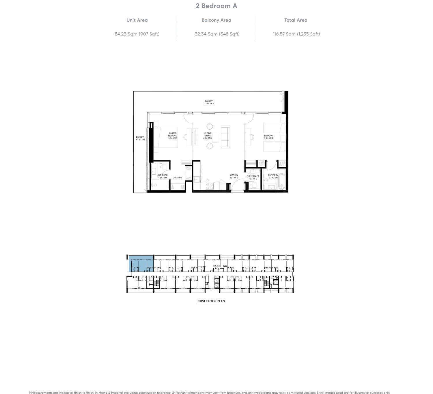 Floor plan for 2 Bedroom - Type A