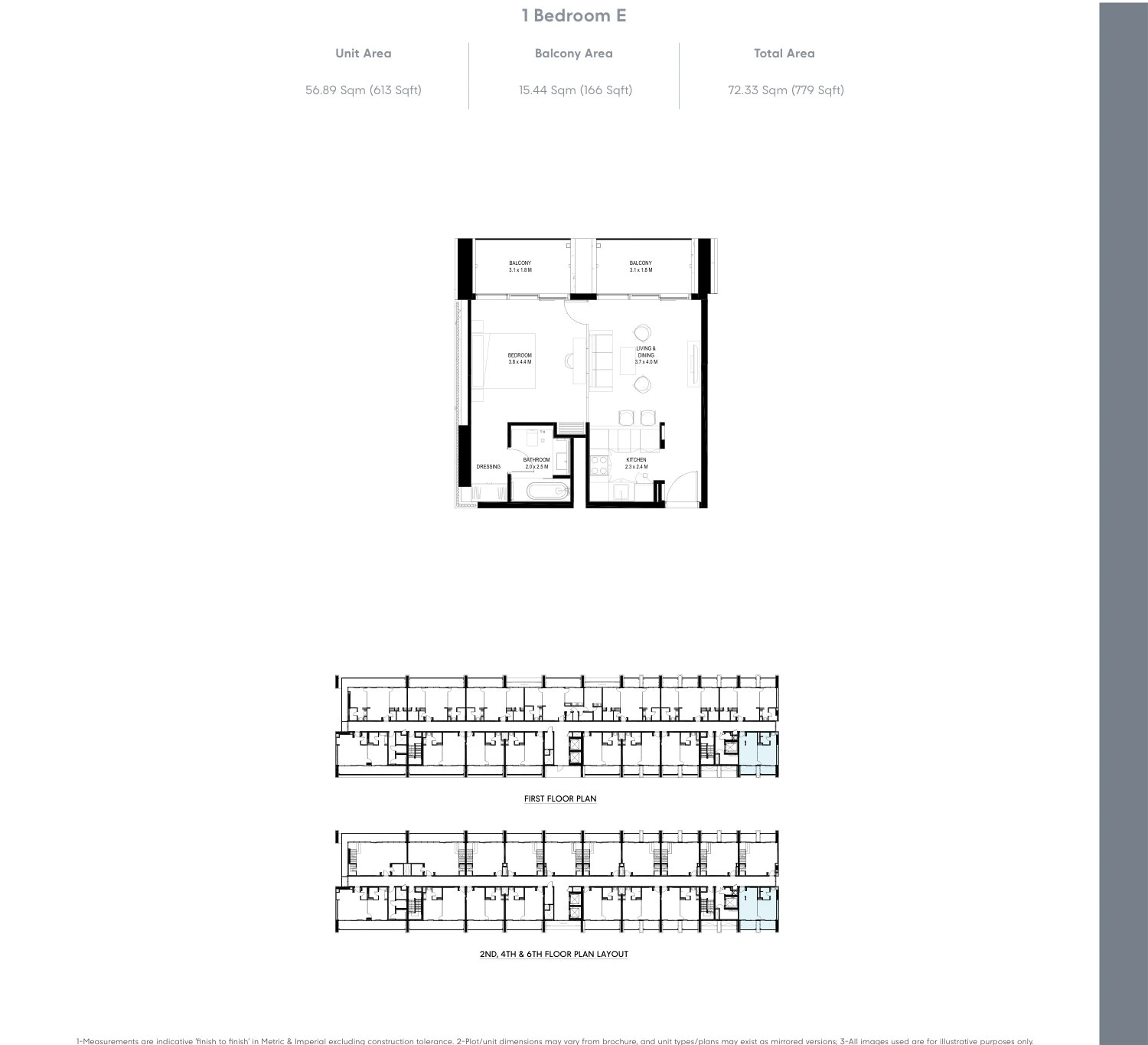 Floor plan for 1 Bedroom - Type D