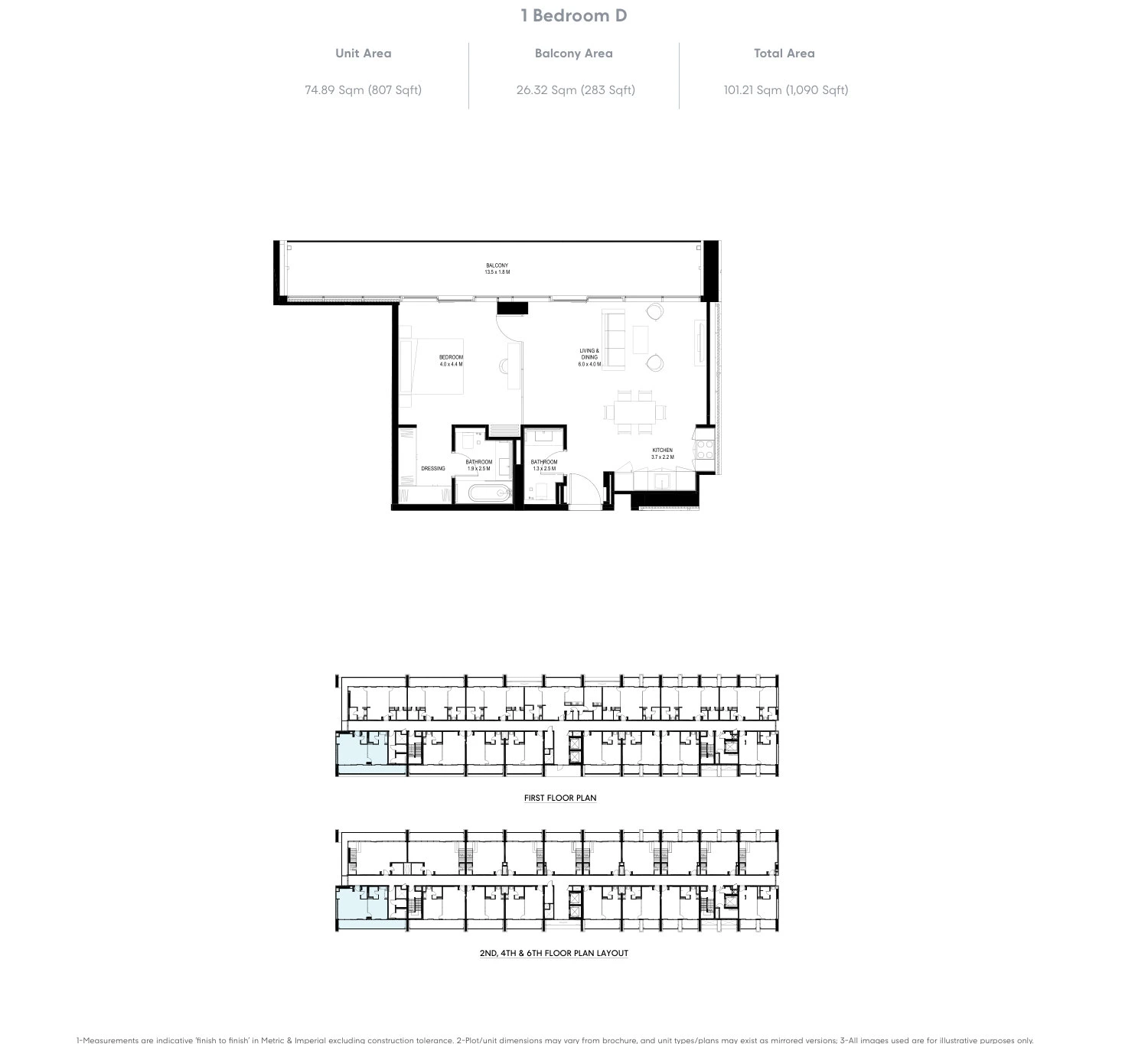 Floor plan for 1 Bedroom - Type E