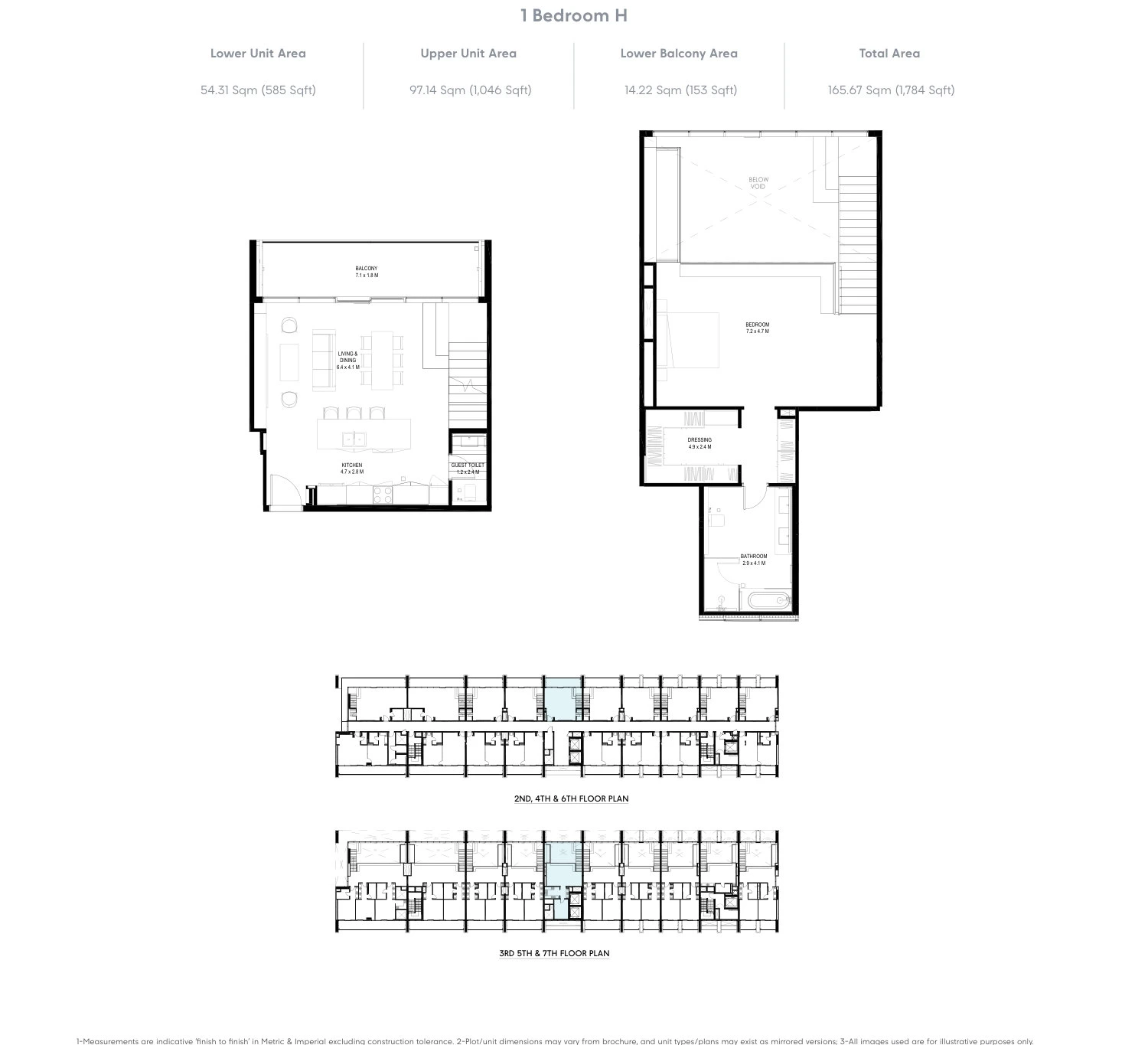 Floor plan for 1 Bedroom Loft - Type H