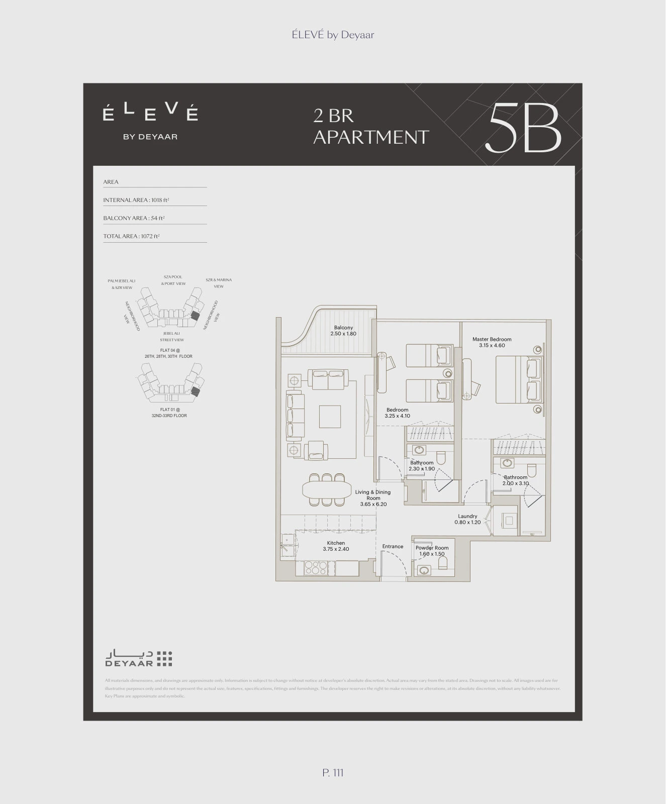 Floor plan for 2 Bedroom – Type 5B