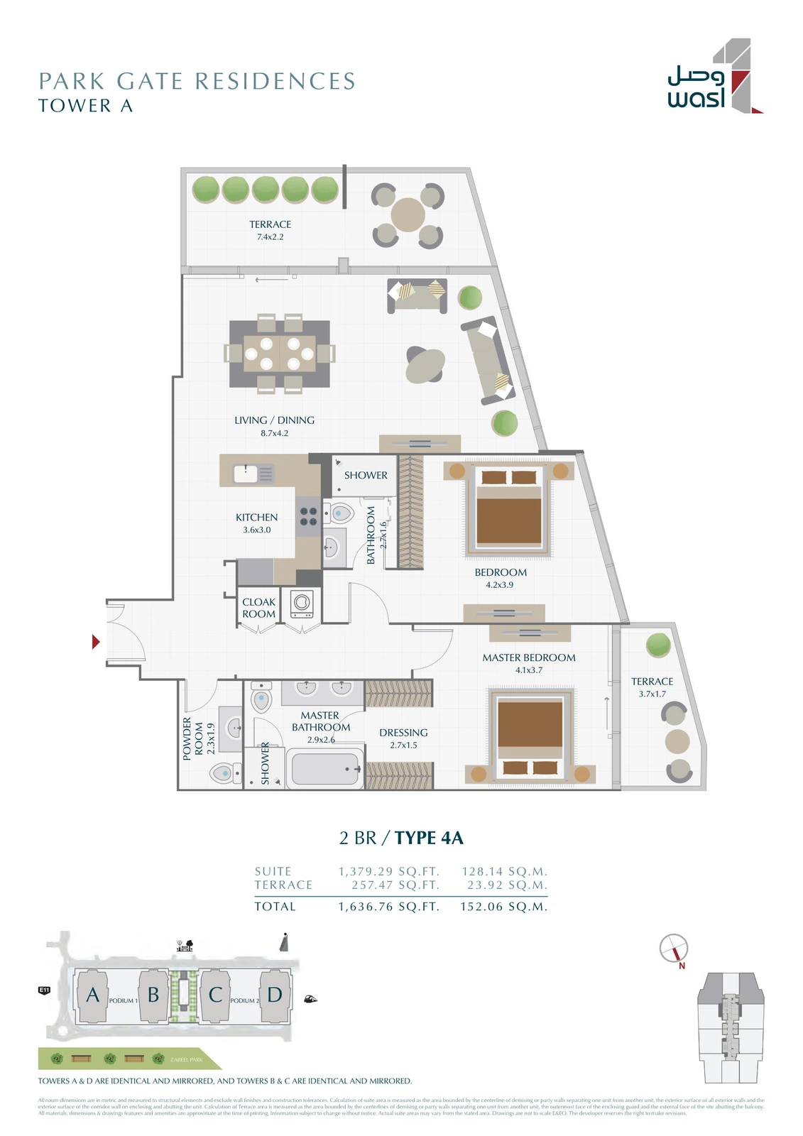 Floor plan for 2 Bedroom – Type 4A