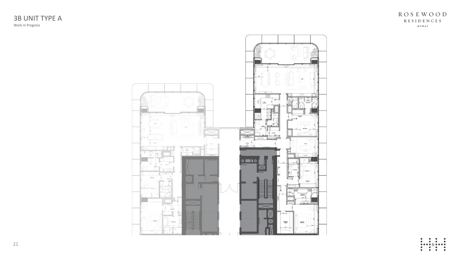 Floor plan for 3 Bedroom - Type A