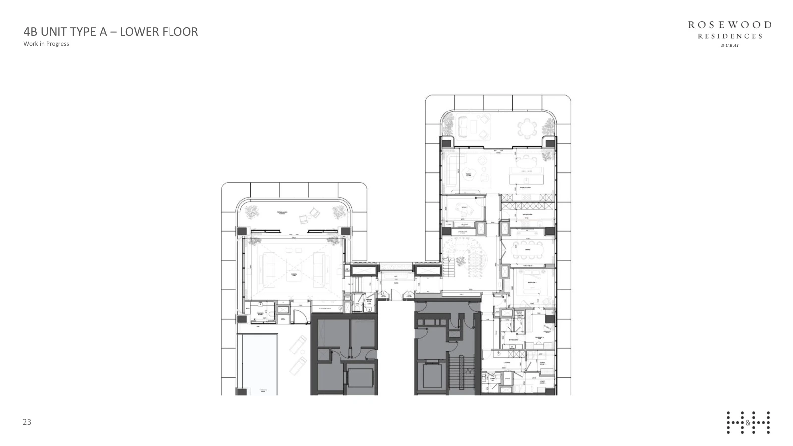 Floor plan for 4 Bedroom Duplex - Type A