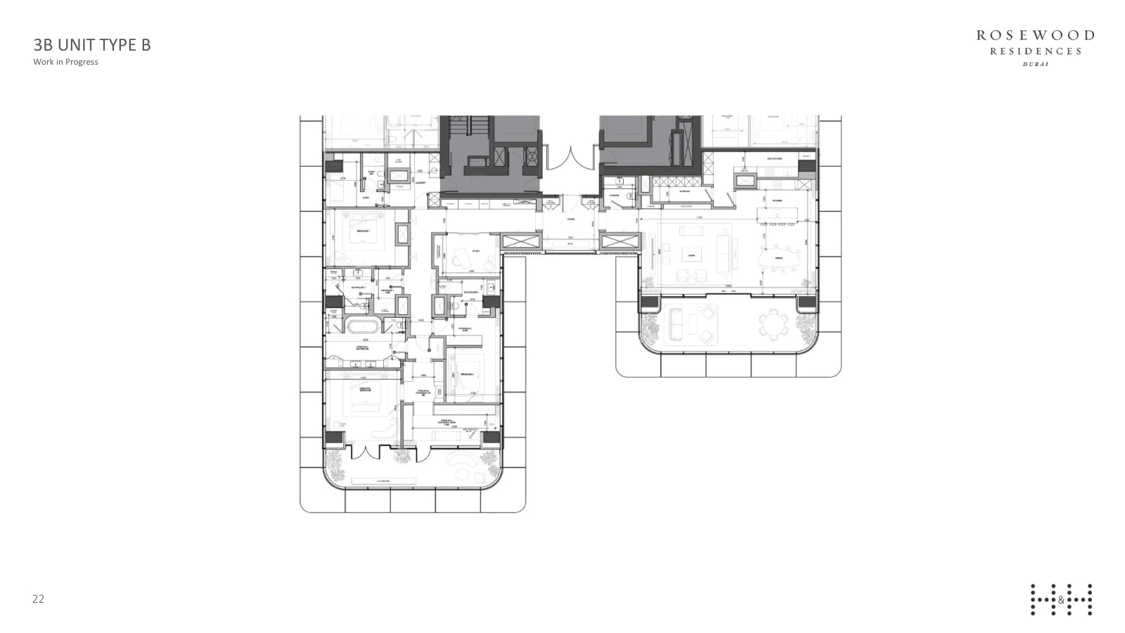 Floor plan for 3 Bedroom - Type B