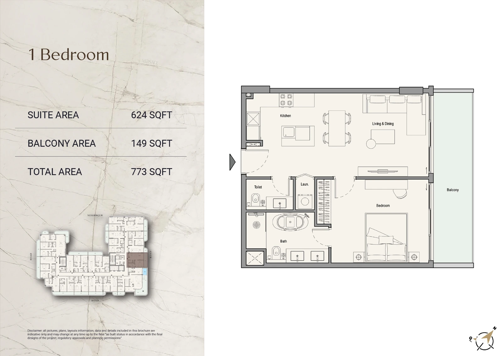 Floor plan for 1 Bedroom