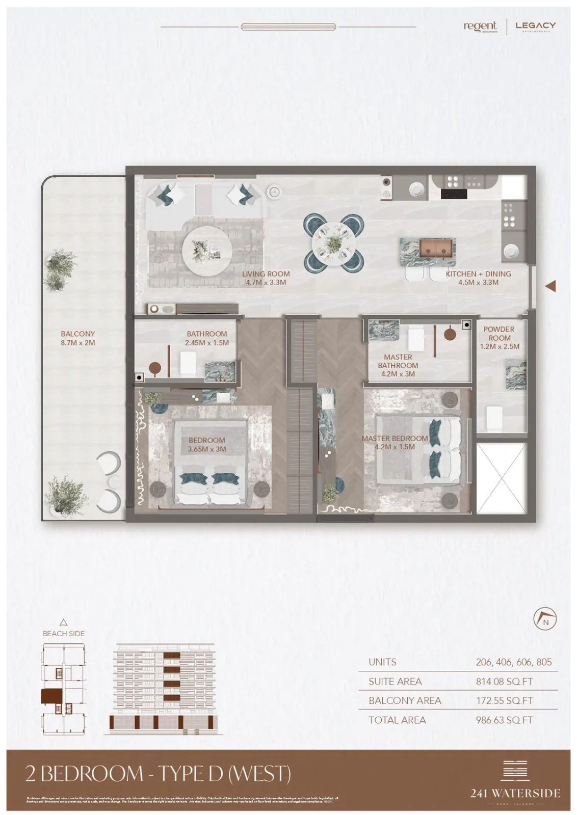 Floor plan for Type D-W