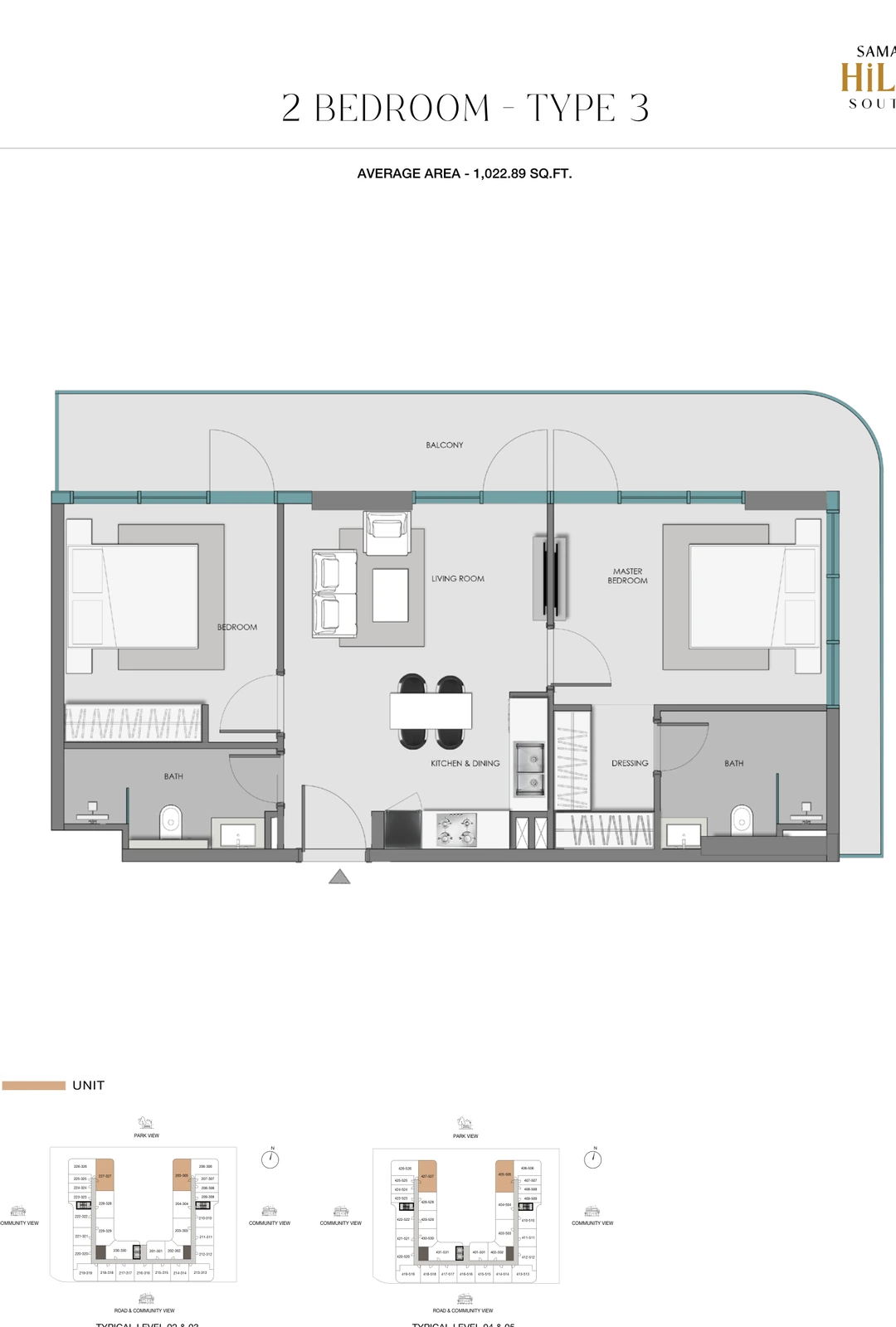 Floor plan for 2 Bedroom - Type 3