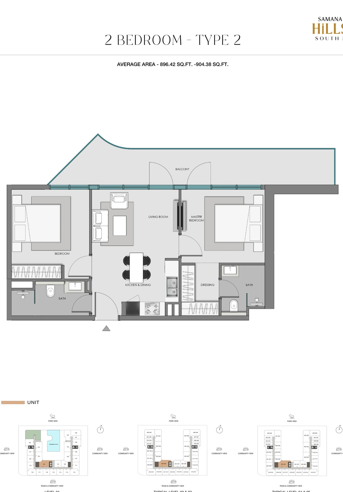 Floor plan for 2 Bedroom - Type 2