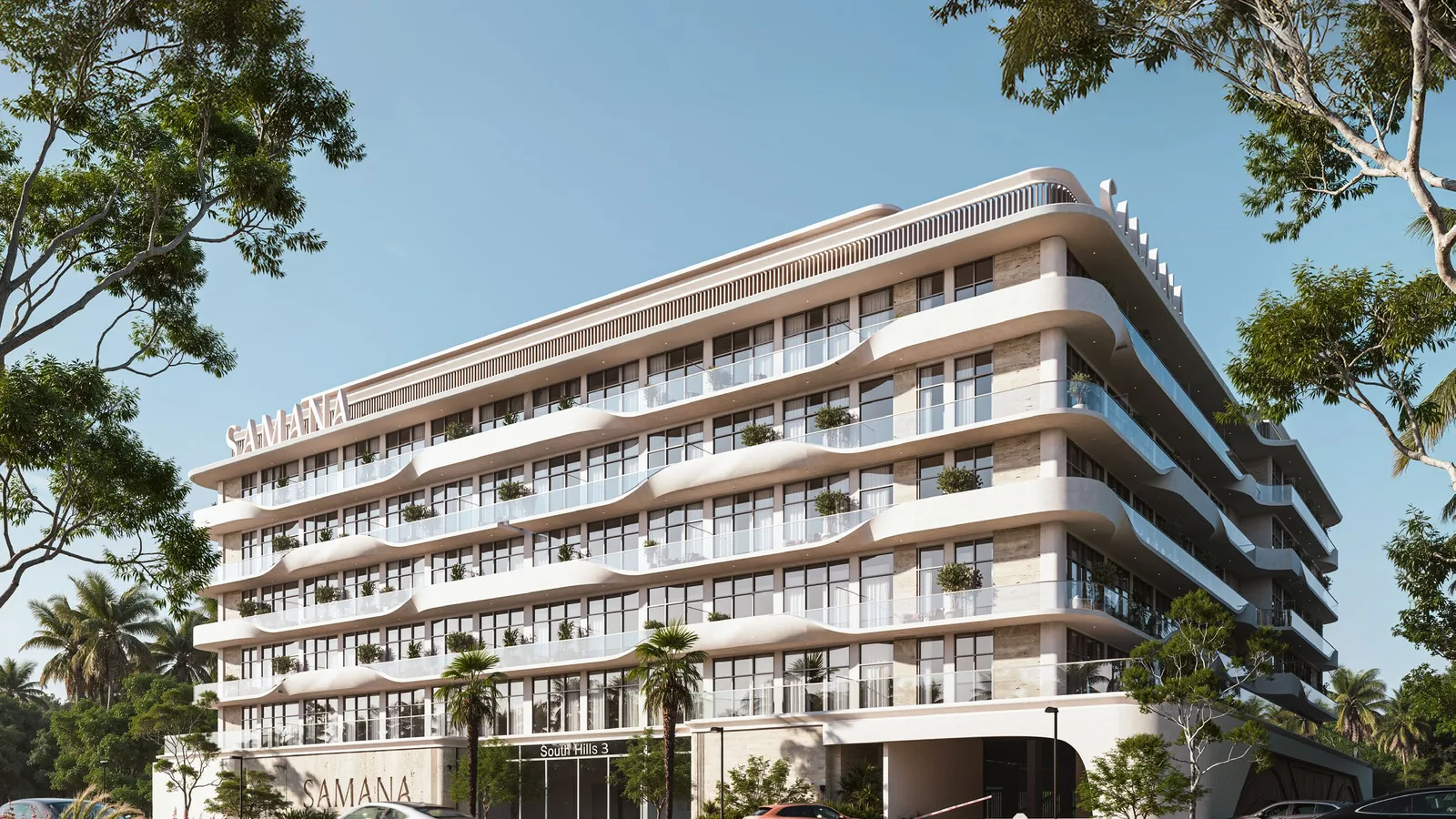 Daytime exterior rendering of Samana Hills South 3.