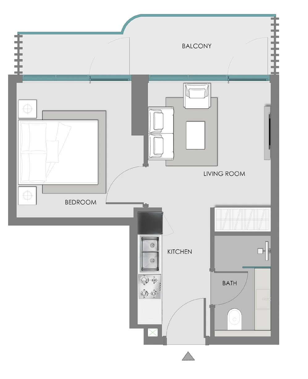Floor plan for 1 Bedroom - Type 7