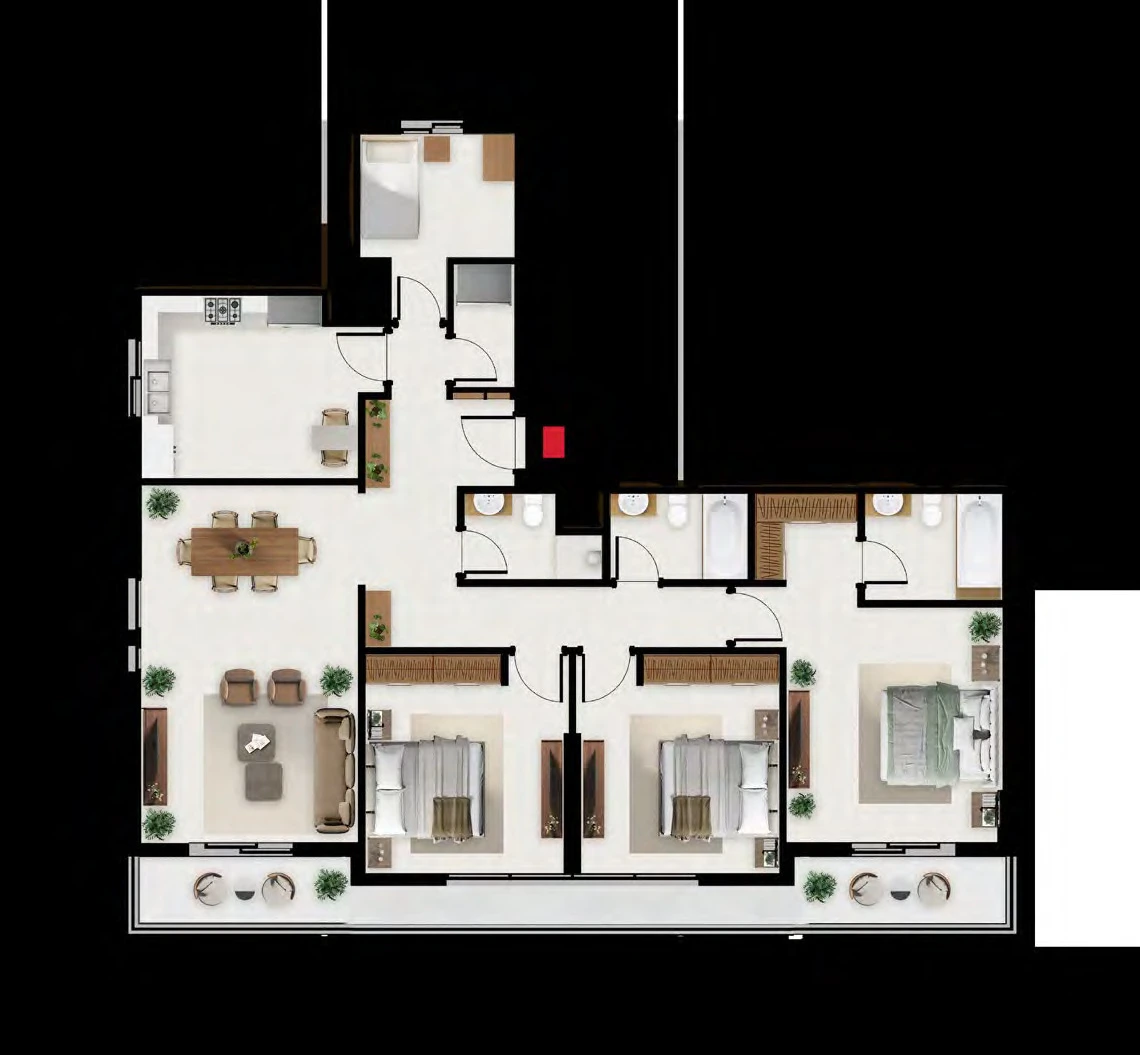 Floor plan for 3 Bedroom - Type A