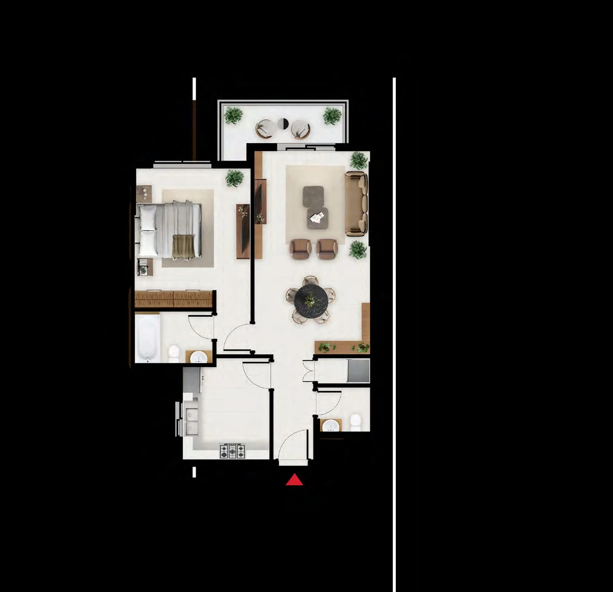 Floor plan for 1 Bedroom - Type A