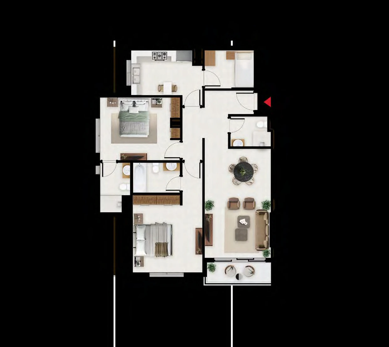 Floor plan for 2 Bedroom - Type B