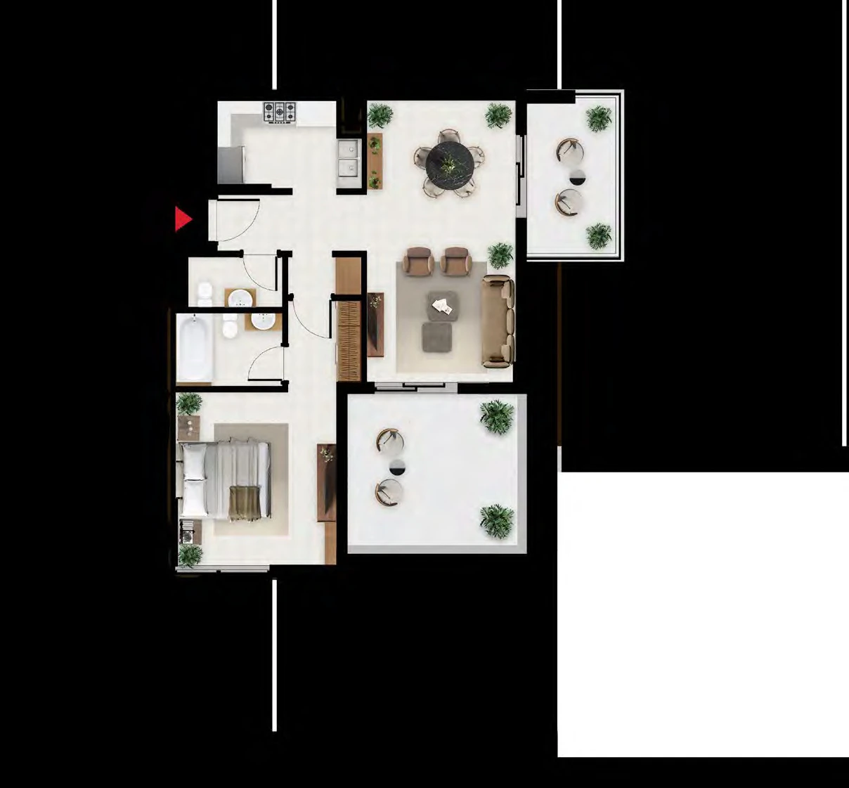 Floor plan for 1 Bedroom - Type D